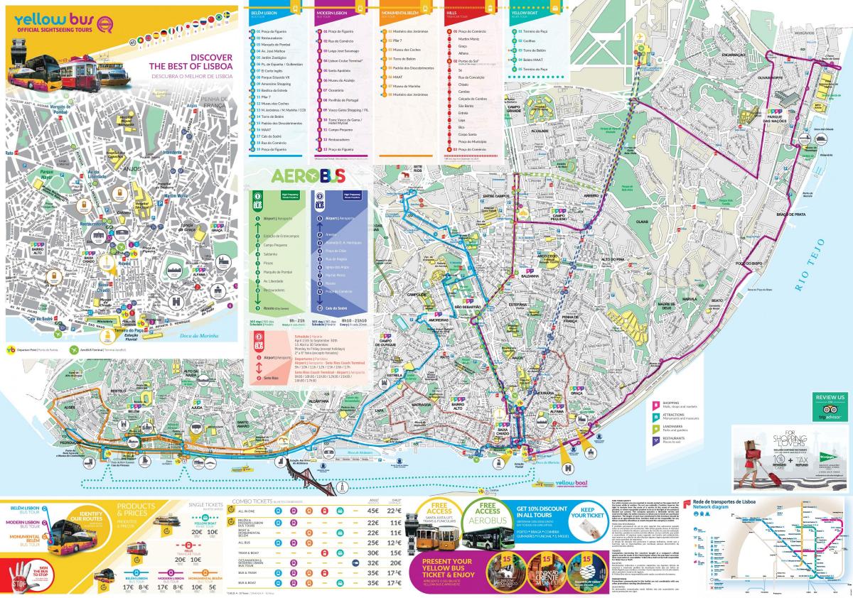 карта Лиссабона Большой автобус